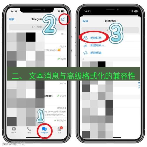 Telegram电脑版 二、 文本消息与高级格式化的兼容性
