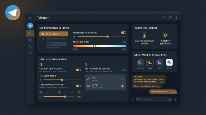 夜间模式界面与护眼设置选项
